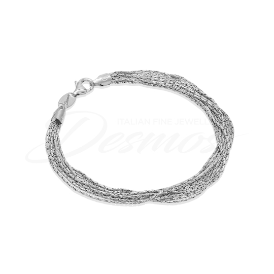 Bracciale donna multifilo della collezione Spark di Desmos con fili in argento 925 rodiato.